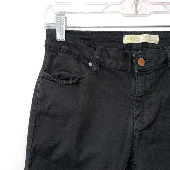 Zara Basic Z1975 Black Low Rise Frayed Ankle Skinny Jeans 4 Women’s - Picture 2 of 9